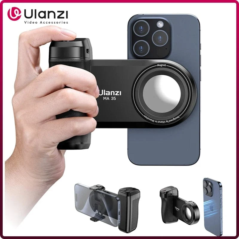 Ulanzi MA35 MagSafe Bluetooth Shutter Smartphone Kamera Griff Grip Selfie Stablizer Vertikale Horizontale Aufnahmen für Telefon