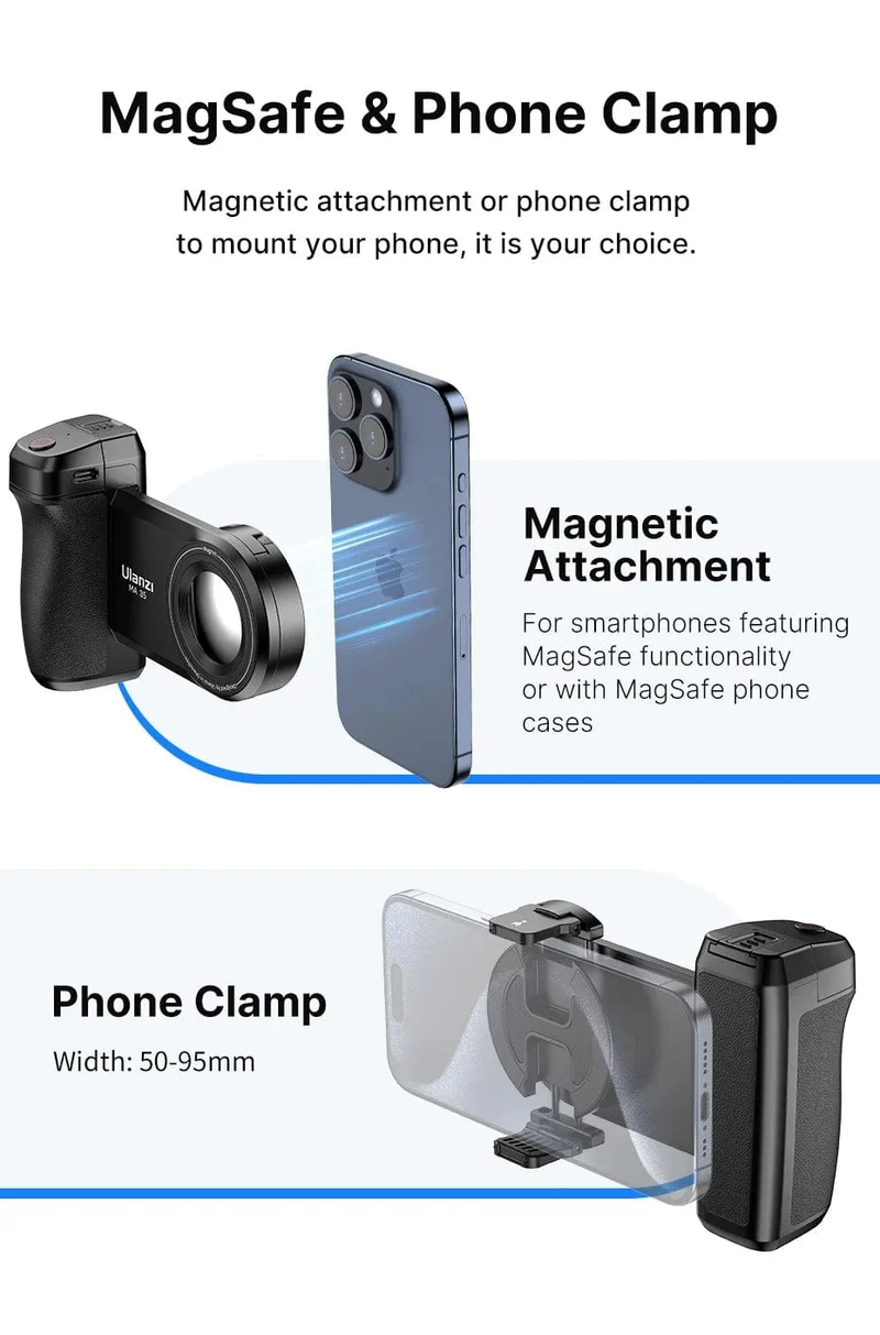Ulanzi MA35 MagSafe Bluetooth Shutter Smartphone Kamera Griff Grip Selfie Stablizer Vertikale Horizontale Aufnahmen für Telefon