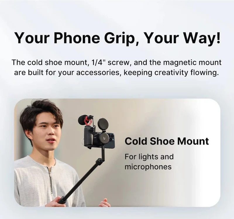 Ulanzi MA35 MagSafe Bluetooth Shutter Smartphone Kamera Griff Grip Selfie Stablizer Vertikale Horizontale Aufnahmen für Telefon