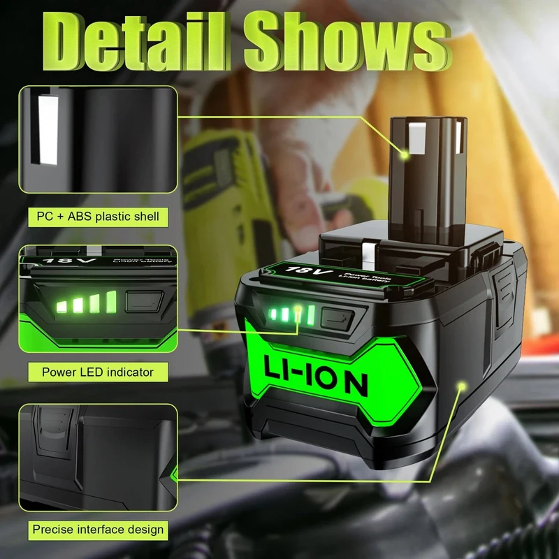 6Ah Für RYOBI P108 18 V One + Plus Batterie 18 Volt Lithium-Ionen Power Werkzeuge P104 P107 RB18L50 RB18L20 P108