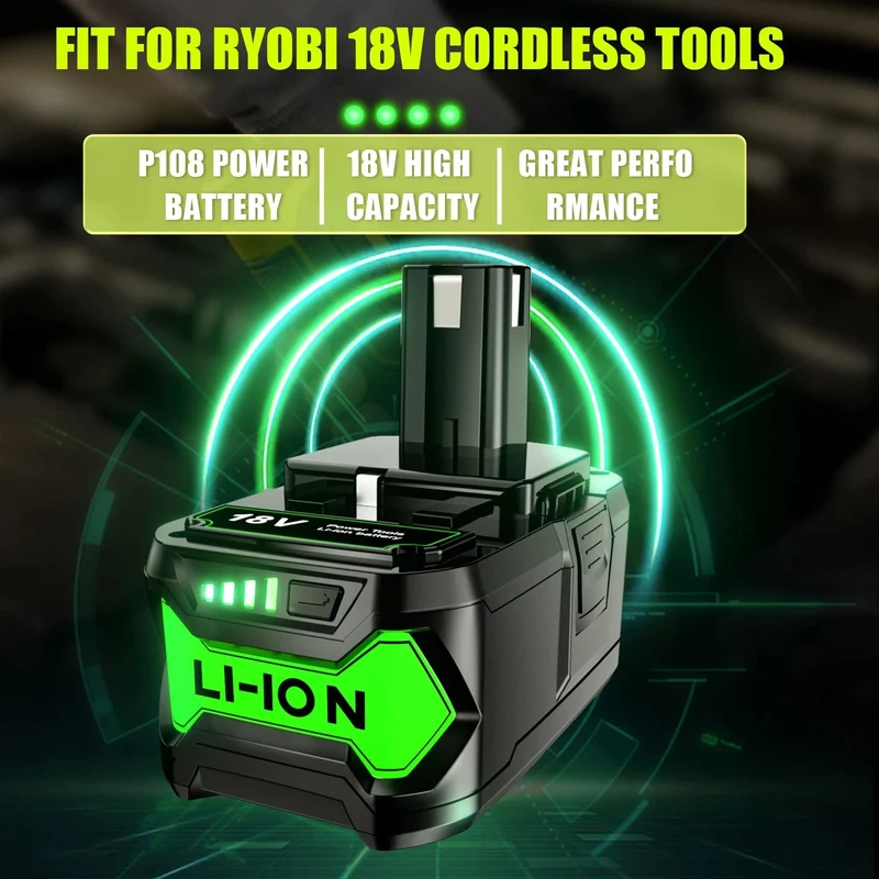 6Ah Für RYOBI P108 18 V One + Plus Batterie 18 Volt Lithium-Ionen Power Werkzeuge P104 P107 RB18L50 RB18L20 P108
