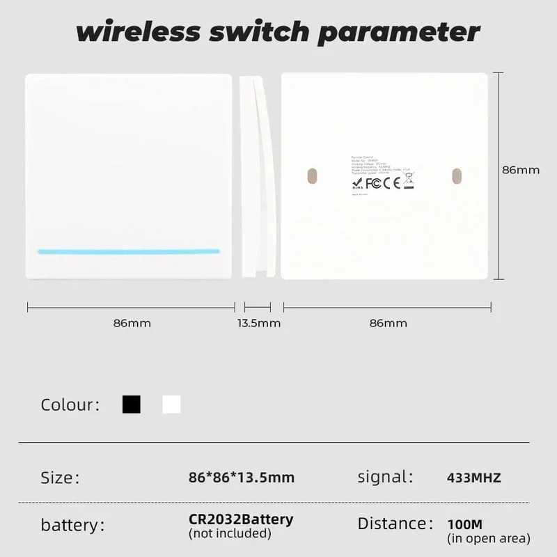 GERMA 1/2/3 Gang RF 433Mhz Smart Home Push Wireless Schalter Licht Fernbedienung Wand Taste Decke Lampe Ein Aus ASK Ev1257