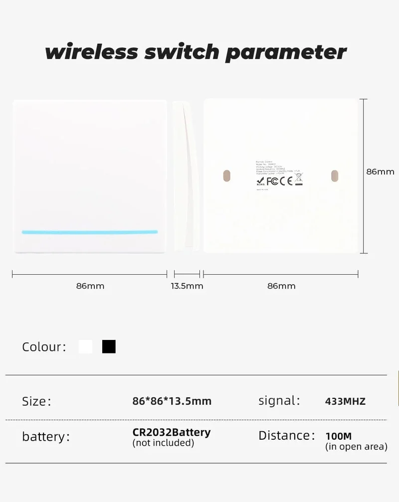 GERMA 1/2/3 Gang RF 433Mhz Smart Home Push Wireless Schalter Licht Fernbedienung Wand Taste Decke Lampe Ein Aus ASK Ev1257