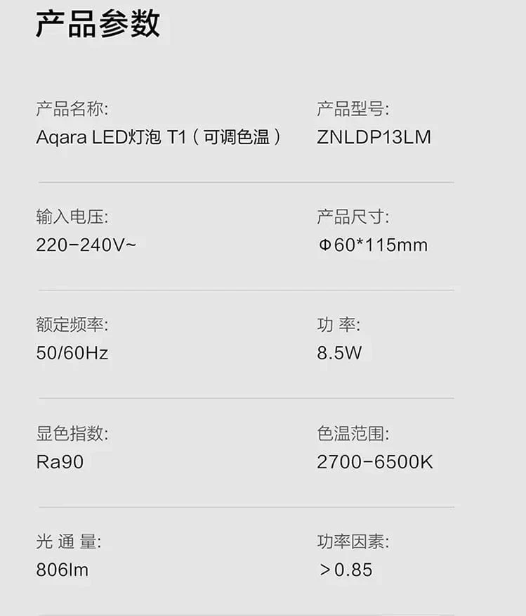 Aqara Smart LED Birne T1 E27 Zigbee 3.0 2700K-6500K 220-240V Bluetooth Fernbedienung Lampe Licht für Xiaomi Mihome APP Homek