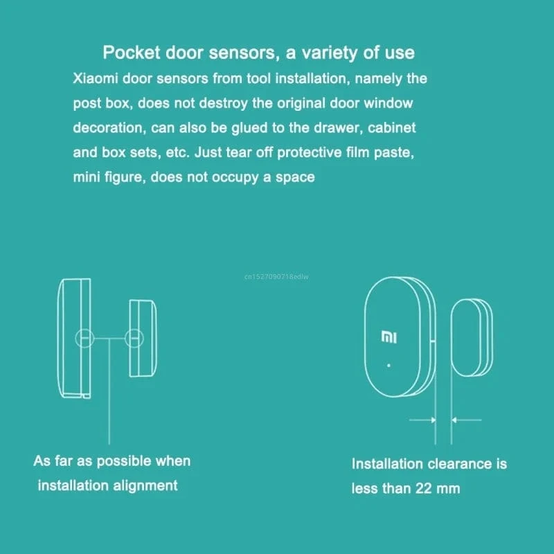 Xiaomi Tür-/Fenstersensor im Taschenformat, Xiaomi Smart-Home-Kits, Alarmsystem funktioniert mit der Gateway-Mijia-Mi-Home-App ohne Paket