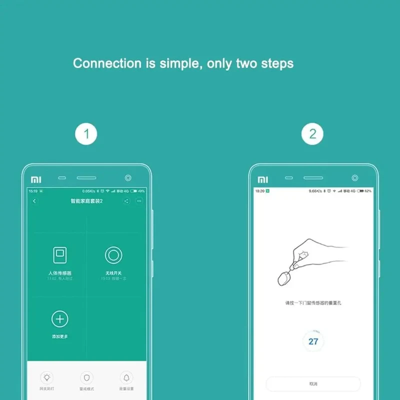 Xiaomi Tür-/Fenstersensor im Taschenformat, Xiaomi Smart-Home-Kits, Alarmsystem funktioniert mit der Gateway-Mijia-Mi-Home-App ohne Paket
