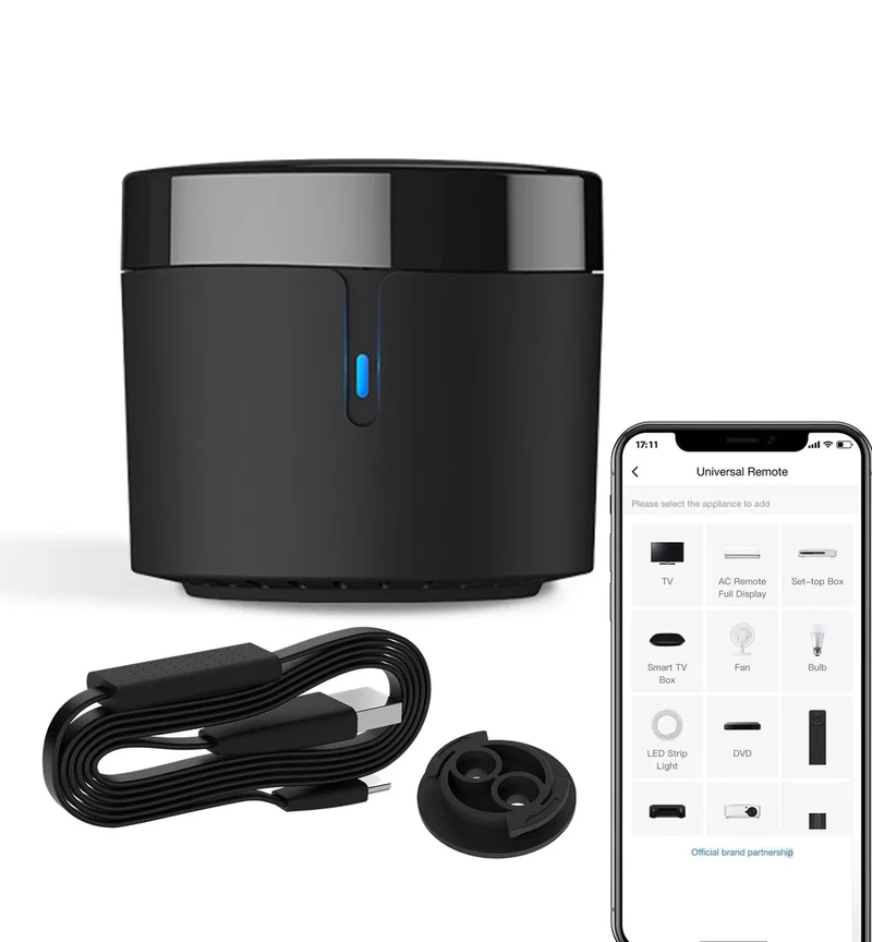 Broadlink RM4mini+HTS Temperatur-Feuchtigkeitssensor WiFi IR-Fernbedienung für Klimaanlage TV-Set-Top-Box Funktioniert mit Alexa