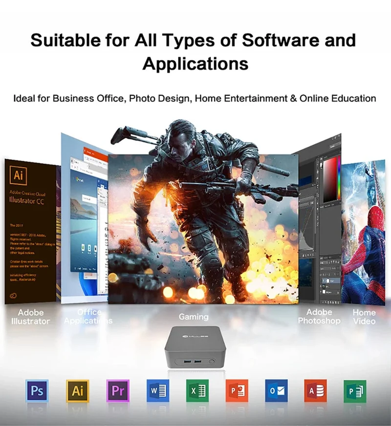 MLLSE G3 Mini-PC Gemini-Lake N100 Windows 11 Pro Intel 12. DDR4 8 GB RAM 256 GB ROM WiFi 5 BT4.2 Desktop-Computer Mini-PC Arbeit