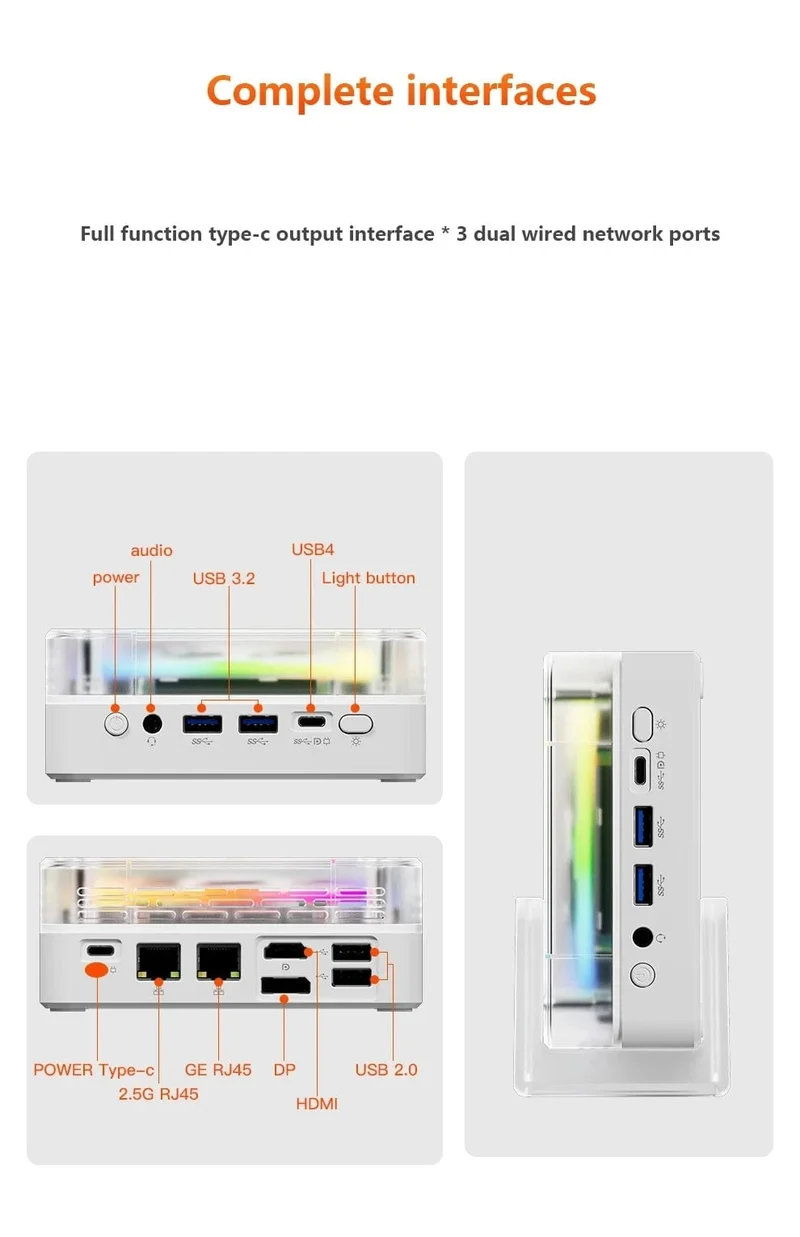 FIREBAT MN56 MINIPC AMD R7-7735HS 7840HS 6600H 7940HS Mini-PC Gamer Bunter 16 GB 512 GB DDR5 Desktop-Gaming-Computer BT5.2 WIFI6