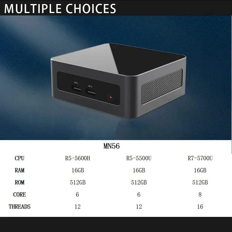 FIREBAT MN56 Mini-PC Gamer AMD Ryzen 5 5600H Windows 11 DDR4 Nvme SSD MiniPC WIFI6 BT5.2 Für Gaming-Desktop-Computer