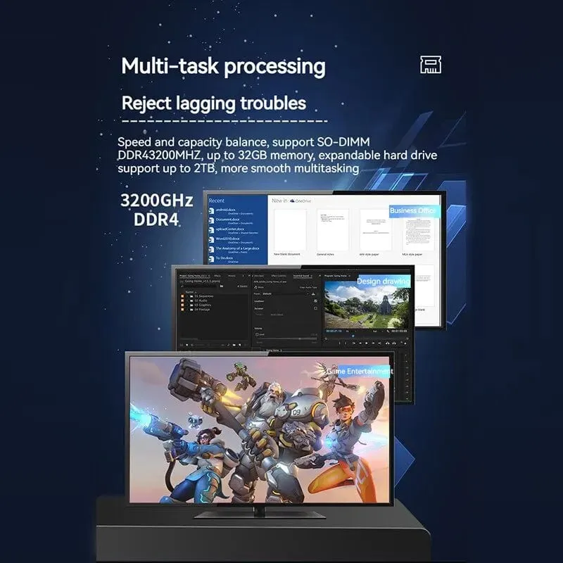 FIREBAT MN56 Mini-PC Gamer AMD Ryzen 5 5600H Windows 11 DDR4 Nvme SSD MiniPC WIFI6 BT5.2 Für Gaming-Desktop-Computer