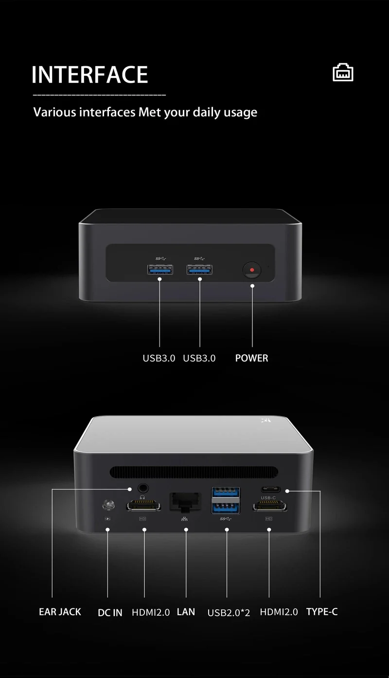 FIREBAT MN56 Mini-PC Gamer AMD Ryzen 5 5600H Windows 11 DDR4 Nvme SSD MiniPC WIFI6 BT5.2 Für Gaming-Desktop-Computer