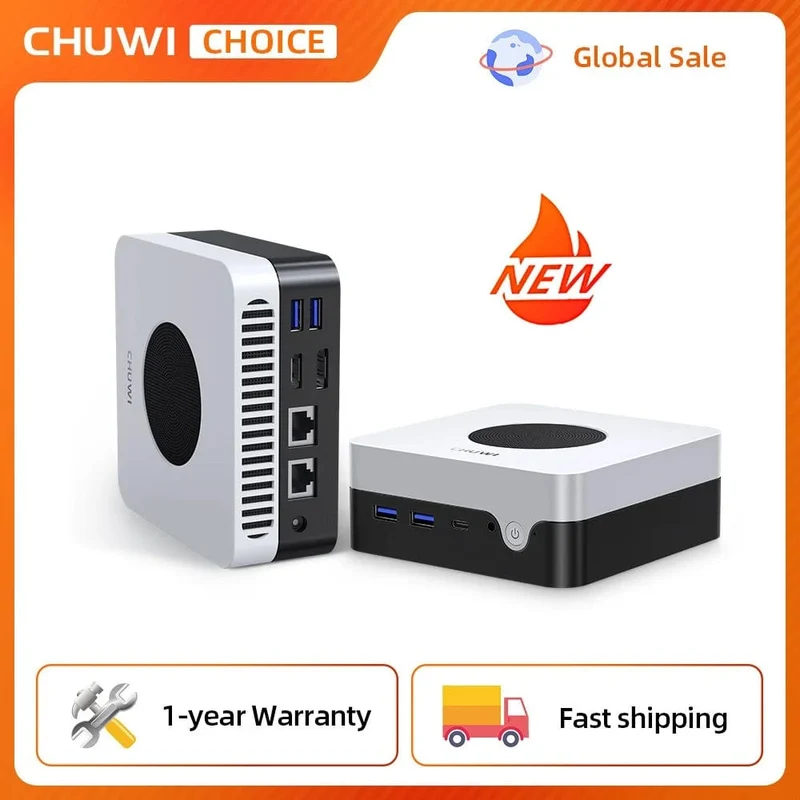 CHUWI LarkBox X Mini-PC 12 GB RAM 512 GB SSD Intel N100 Spiele-PC UHD-Grafik für Intel-Prozessoren der 12. Generation WiFi 6 Desktop-Computer