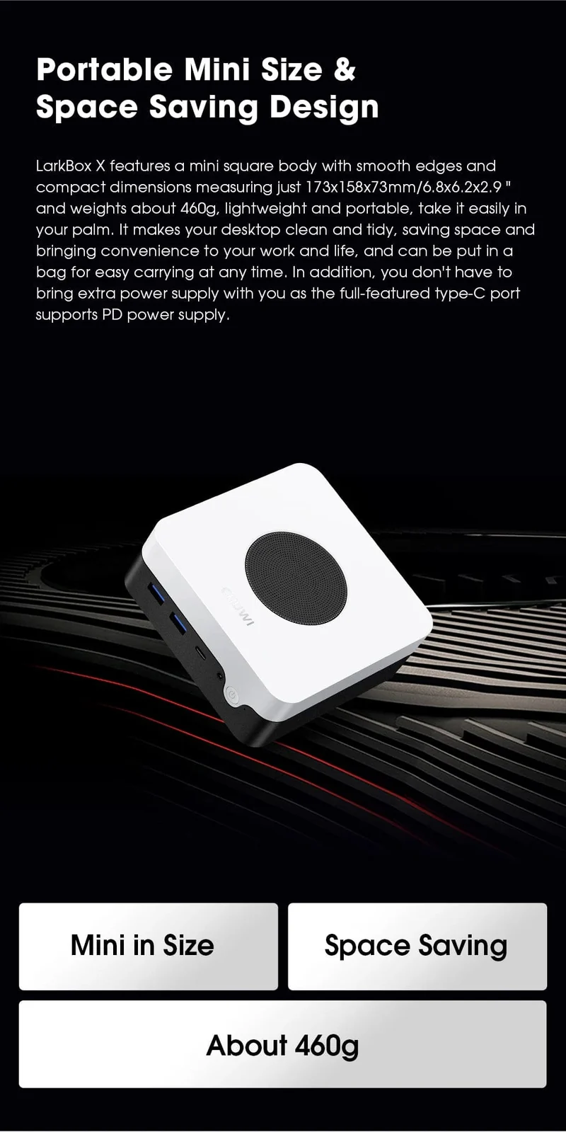 CHUWI LarkBox X Mini-PC 12 GB RAM 512 GB SSD Intel N100 Spiele-PC UHD-Grafik für Intel-Prozessoren der 12. Generation WiFi 6 Desktop-Computer