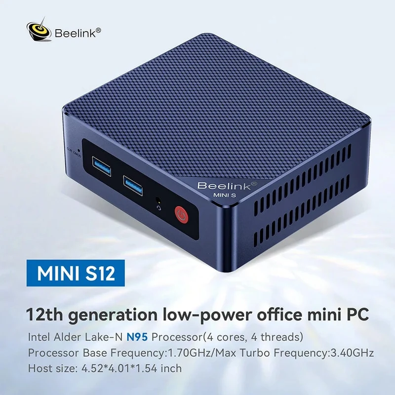 Beelink Mini S12 Pro Intel 12. Generation N100 16G 500G Mini S12 Intel N95 Mini-PC DDR4 8G 256G SSD Desktop-Gaming-Computer VS T8 Pro