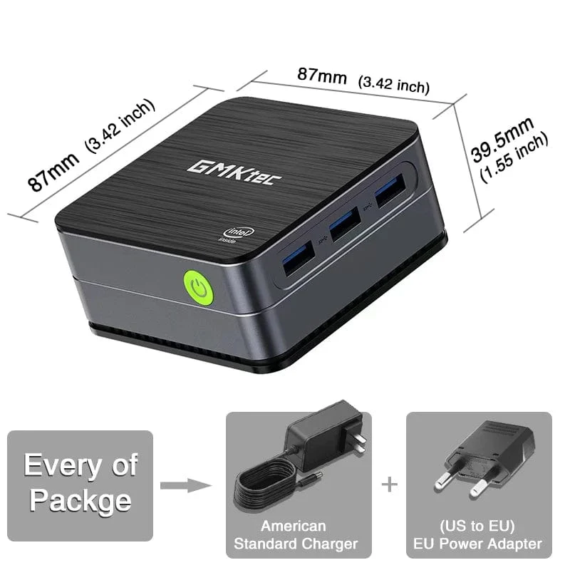 MLLSE G2 Mini-PC Windows 11 Pro Alder Lake N100 Intel 12. DDR4 12 GB RAM 512 GB SSD WiFi 6 BT5.2 Desktop-Computer Mini-PC Arbeit