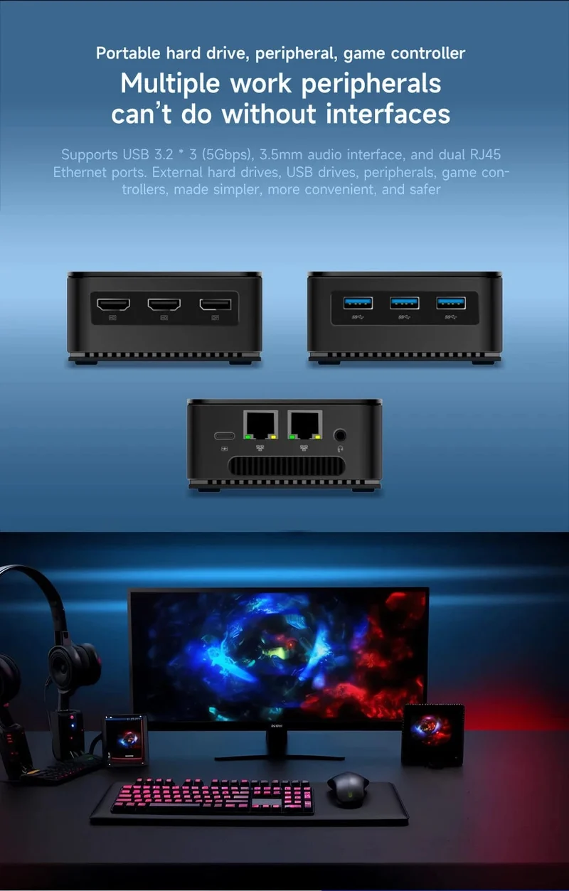 MLLSE G2 Mini-PC Windows 11 Pro Alder Lake N100 Intel 12. DDR4 12 GB RAM 512 GB SSD WiFi 6 BT5.2 Desktop-Computer Mini-PC Arbeit