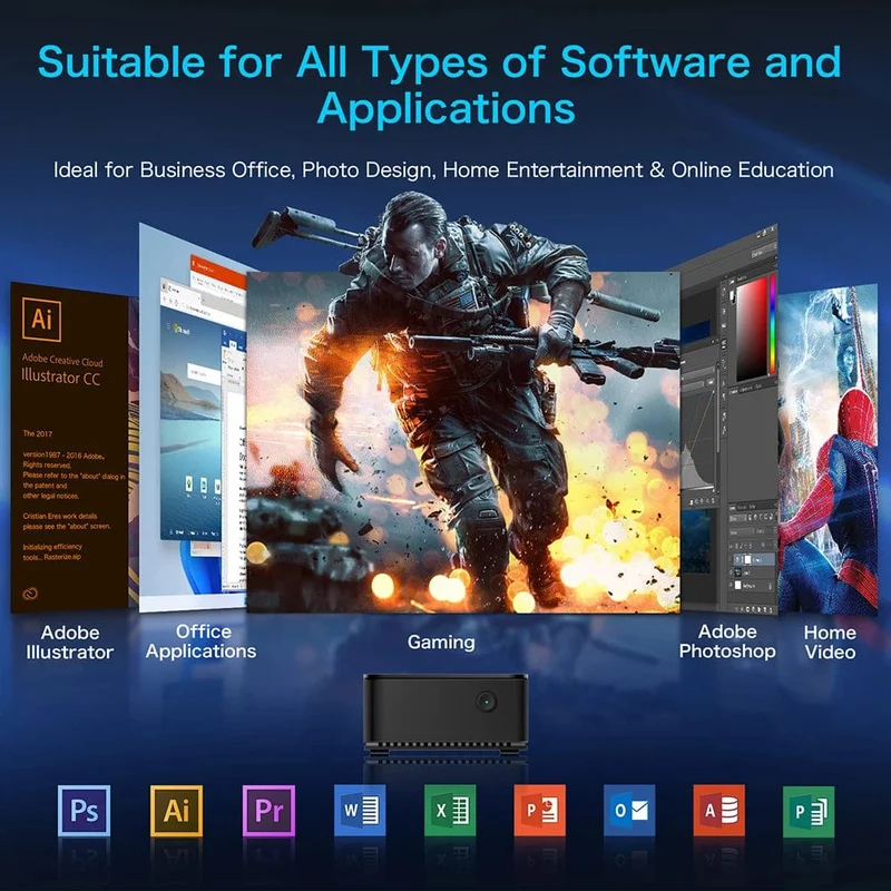 MLLSE G2 Mini-PC Windows 11 Pro Alder Lake N100 Intel 12. DDR4 12 GB RAM 512 GB SSD WiFi 6 BT5.2 Desktop-Computer Mini-PC Arbeit