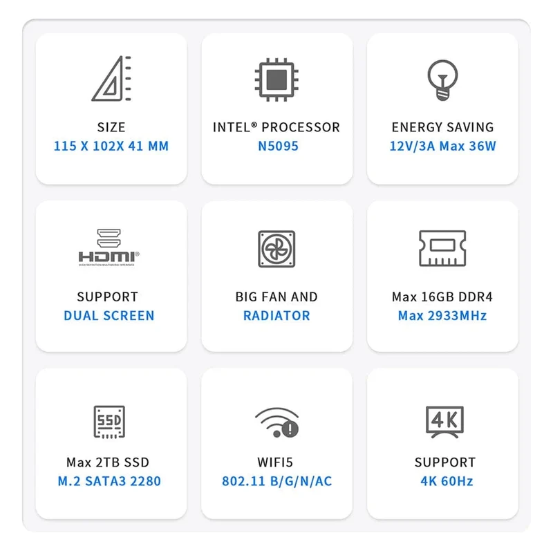 Beelink Mini S12 Pro N100 Intel 12. Generation 16G 500G Mini S Intel 11. Generation N5095 DDR4 8GB 128GB SSD Desktop-Gaming-Computer N95 VS GK3V