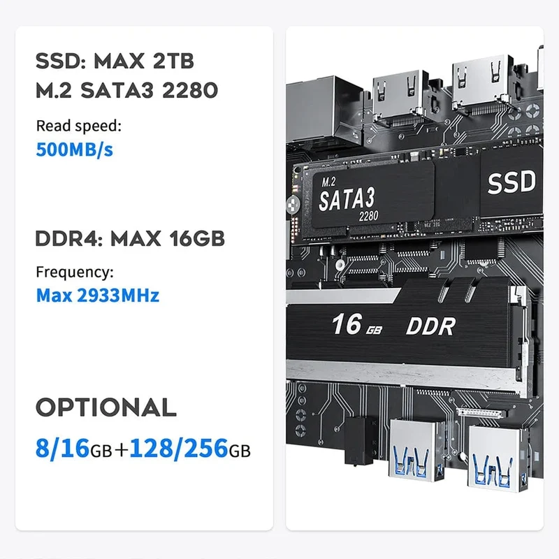 Beelink Mini S12 Pro N100 Intel 12. Generation 16G 500G Mini S Intel 11. Generation N5095 DDR4 8GB 128GB SSD Desktop-Gaming-Computer N95 VS GK3V