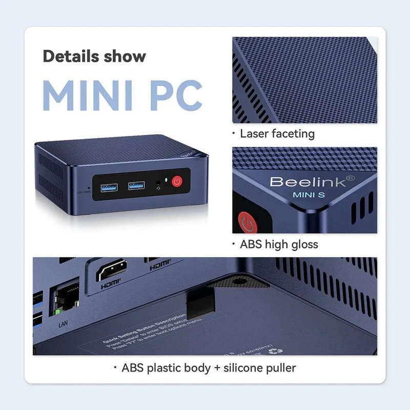 Beelink Mini S12 Pro N100 Intel 12. Generation 16G 500G Mini S Intel 11. Generation N5095 DDR4 8GB 128GB SSD Desktop-Gaming-Computer N95 VS GK3V