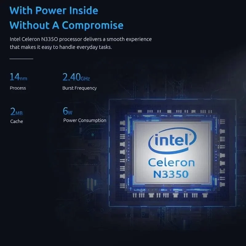 MLLSE M2 Mini-PC Intel Celeron N3350 CPU 6G RAM 64G ROM USB3.0 Win10 WiFi Bluetooth 4.2 Tragbarer Desktop-Computer