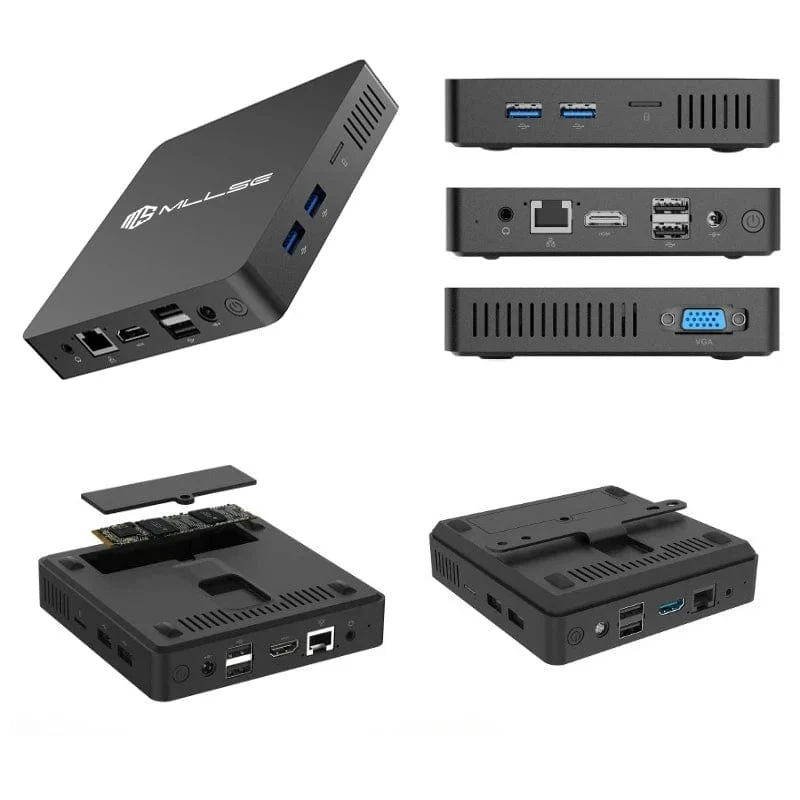 MLLSE M2 Mini-PC Intel Celeron N3350 CPU 6G RAM 64G ROM USB3.0 Win10 WiFi Bluetooth 4.2 Tragbarer Desktop-Computer