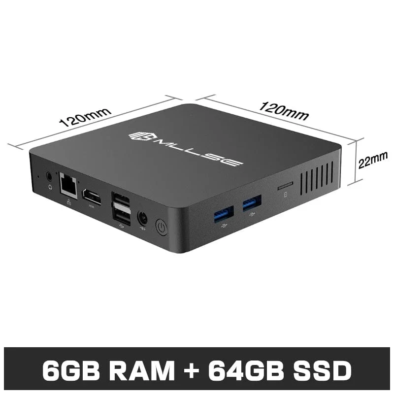 MLLSE M2 Mini-PC Intel Celeron N3350 CPU 6G RAM 64G ROM USB3.0 Win10 WiFi Bluetooth 4.2 Tragbarer Desktop-Computer