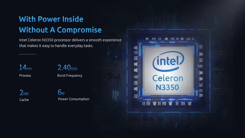 MLLSE M2 Mini-PC Intel Celeron N3350 CPU 6G RAM 64G ROM USB3.0 Win10 WiFi Bluetooth 4.2 Tragbarer Desktop-Computer