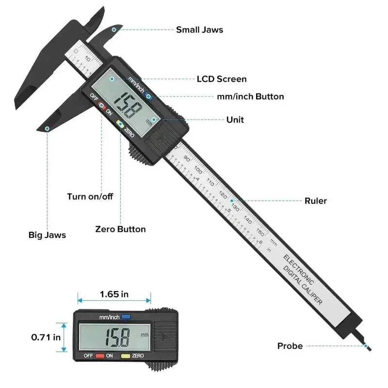 Digitaler Messschieber mit Nonius, Kalibrator, Pied a Coulisse, Inspektionswerkzeuge, Jobmessung, Messgeräte, Messanalyseinstrumente