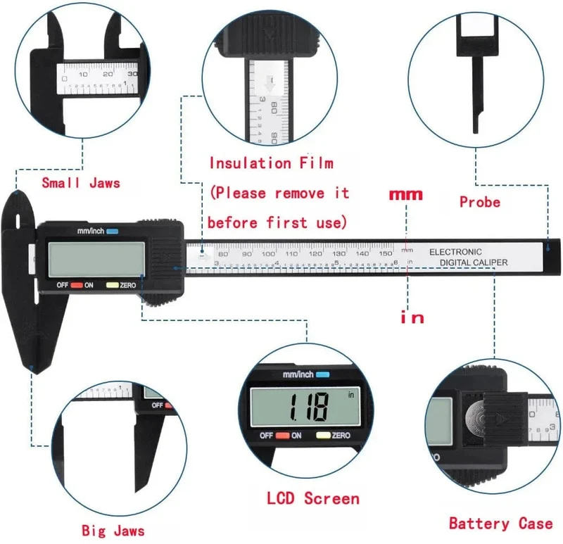 Digitaler Messschieber mit Nonius, Kalibrator, Pied a Coulisse, Inspektionswerkzeuge, Jobmessung, Messgeräte, Messanalyseinstrumente
