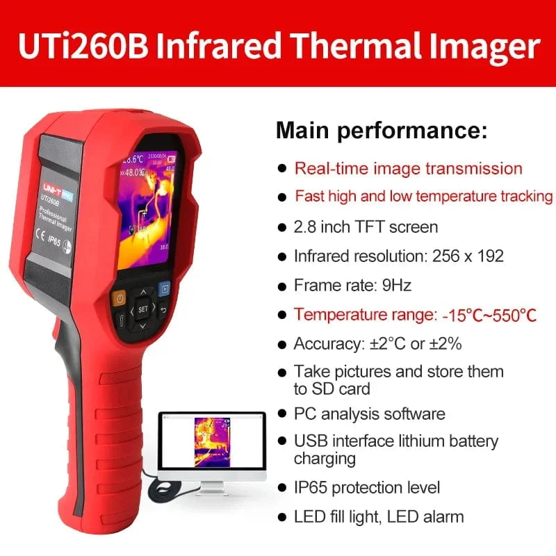 UNI-T UTI260B HD 256X192 Pixel Industrielle Wärmebildkamera Temperaturbildgebung Schaltung Elektrische Wartung