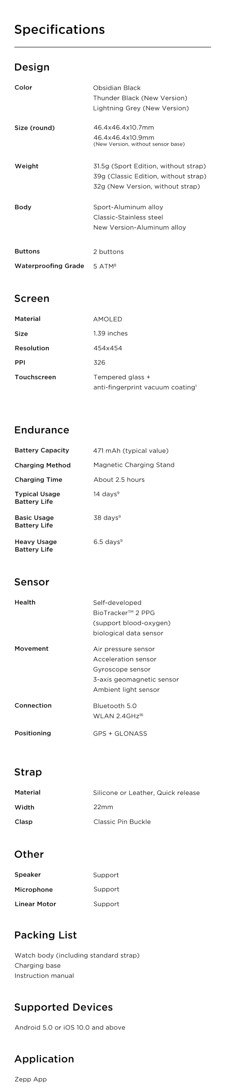 [Neue Version] Amazfit GTR 2 Smartwatch 46 mm Alexa Integriertes gebogenes rahmenloses Design Smartwatch mit ultralanger Akkulaufzeit