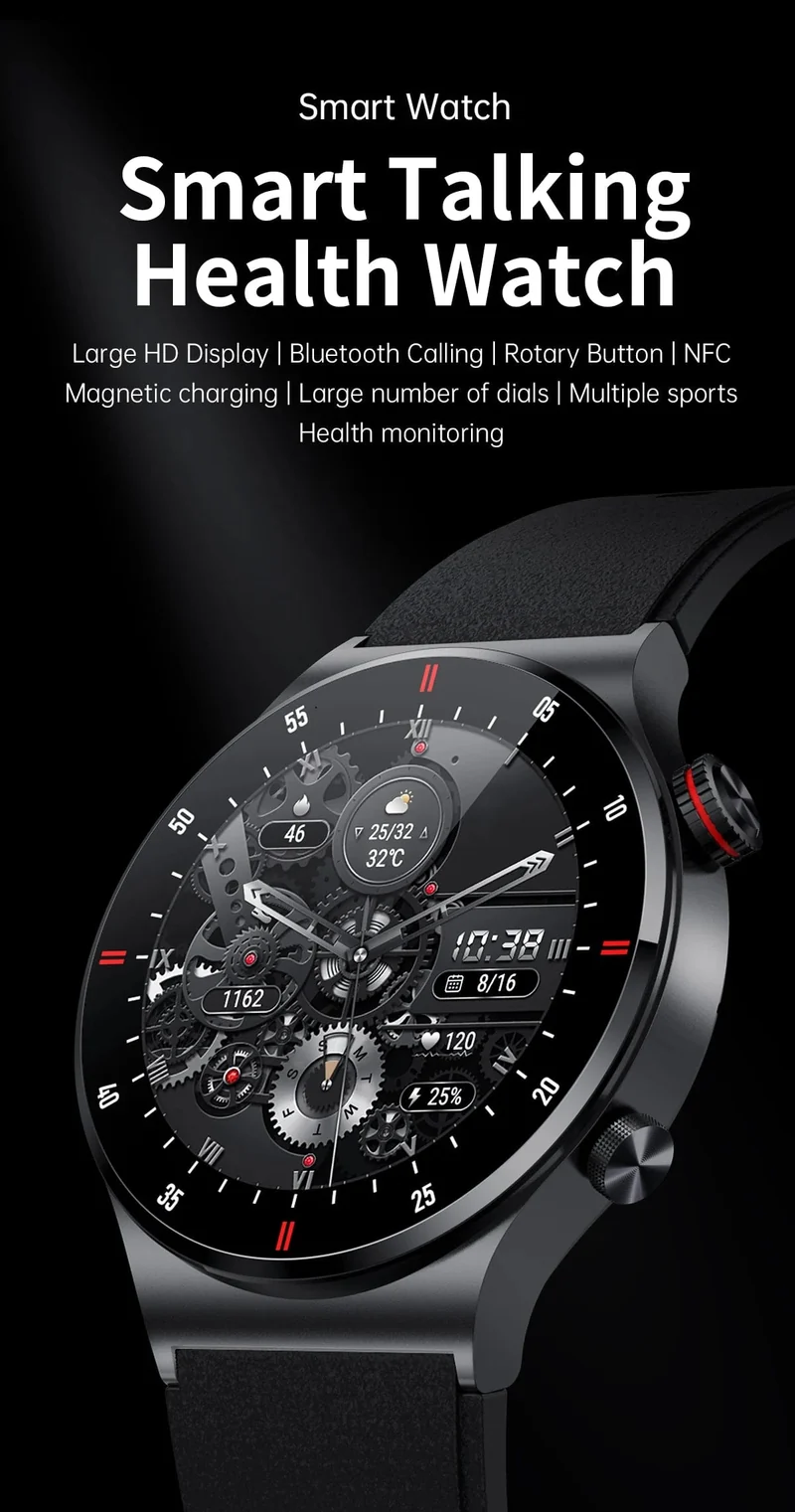 2023 Luxus-Smartwatches für Männer, NFC, BT-Anruf, Fitness, wasserdicht, Sport, Handgelenk, intelligente Smartwatches für Frauen, Kinder, Xiaomi, Huawei