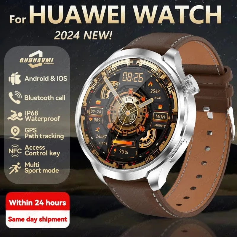 2024 Neu für Huawei Outdoor Sports Smart Watch Männer AMOLED-Bildschirm NFC GPS Kompass Herzfrequenz Wasserdichte Bluetooth-Anruf-SmartWatch
