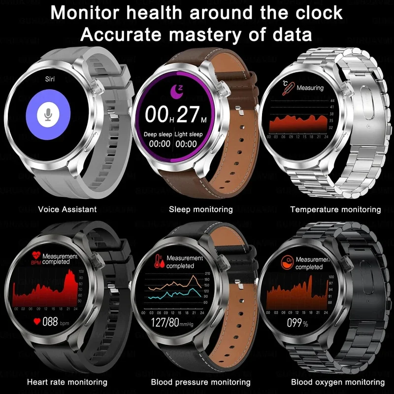 2024 Neu für Huawei Outdoor Sports Smart Watch Männer AMOLED-Bildschirm NFC GPS Kompass Herzfrequenz Wasserdichte Bluetooth-Anruf-SmartWatch