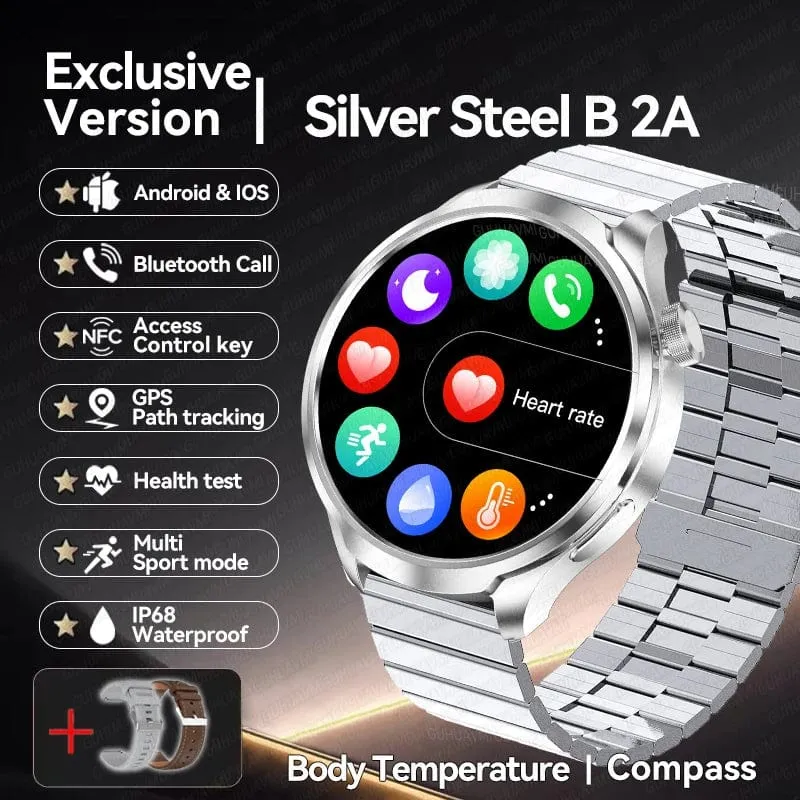 2024 Neu für Huawei Outdoor Sports Smart Watch Männer AMOLED-Bildschirm NFC GPS Kompass Herzfrequenz Wasserdichte Bluetooth-Anruf-SmartWatch