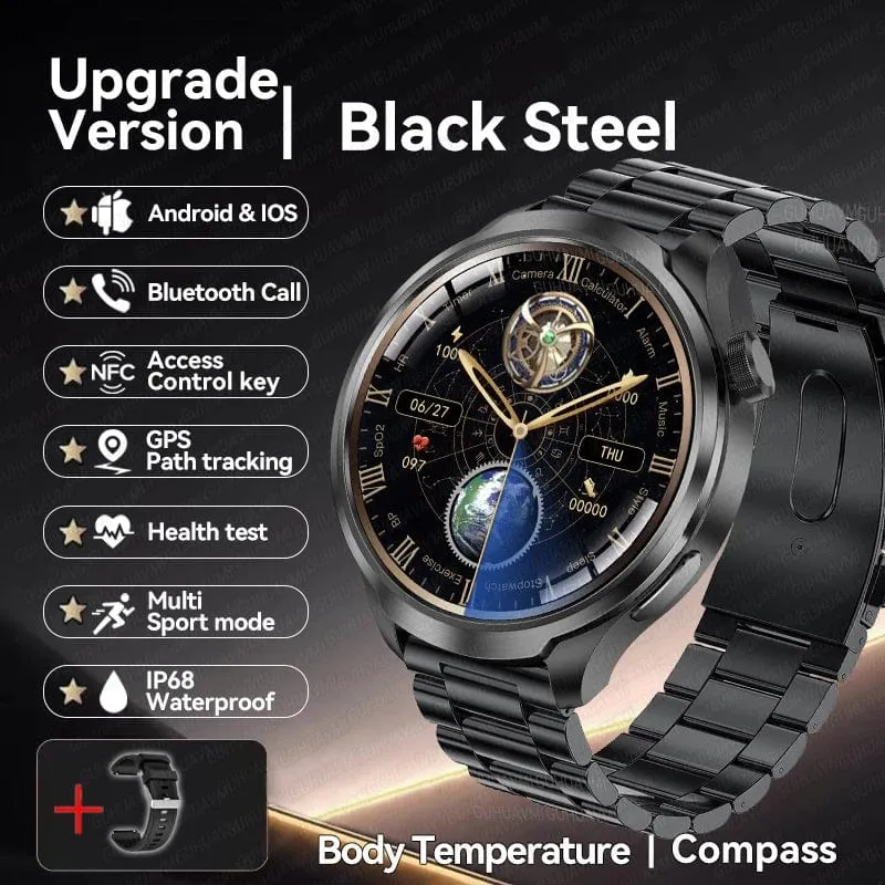2024 Neu für Huawei Outdoor Sports Smart Watch Männer AMOLED-Bildschirm NFC GPS Kompass Herzfrequenz Wasserdichte Bluetooth-Anruf-SmartWatch