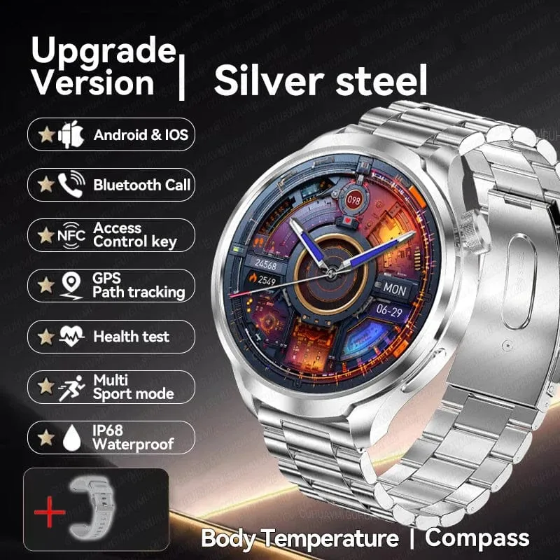 2024 Neu für Huawei Outdoor Sports Smart Watch Männer AMOLED-Bildschirm NFC GPS Kompass Herzfrequenz Wasserdichte Bluetooth-Anruf-SmartWatch