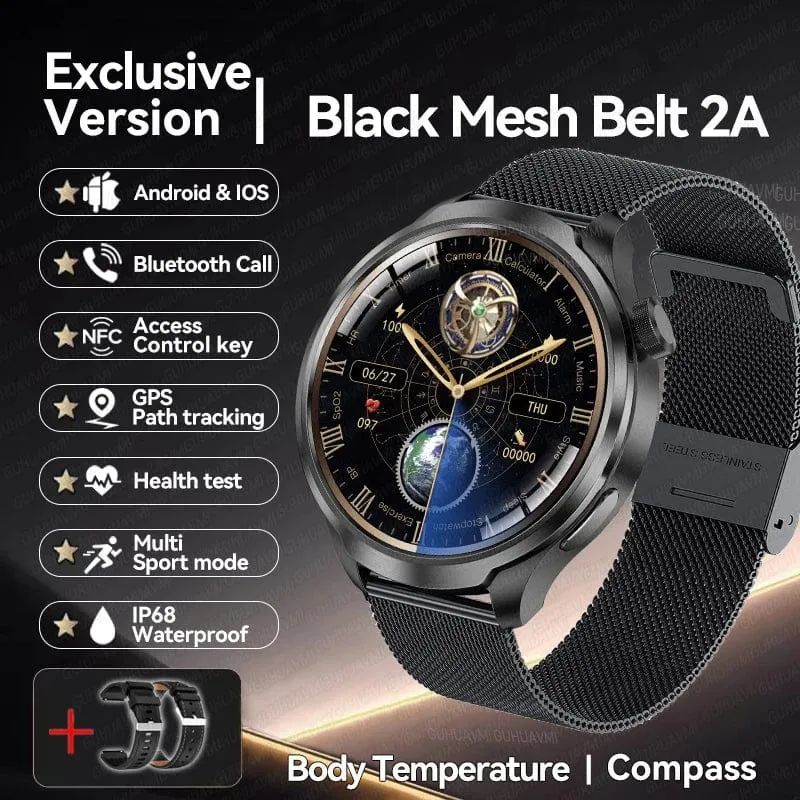 2024 Neu für Huawei Outdoor Sports Smart Watch Männer AMOLED-Bildschirm NFC GPS Kompass Herzfrequenz Wasserdichte Bluetooth-Anruf-SmartWatch