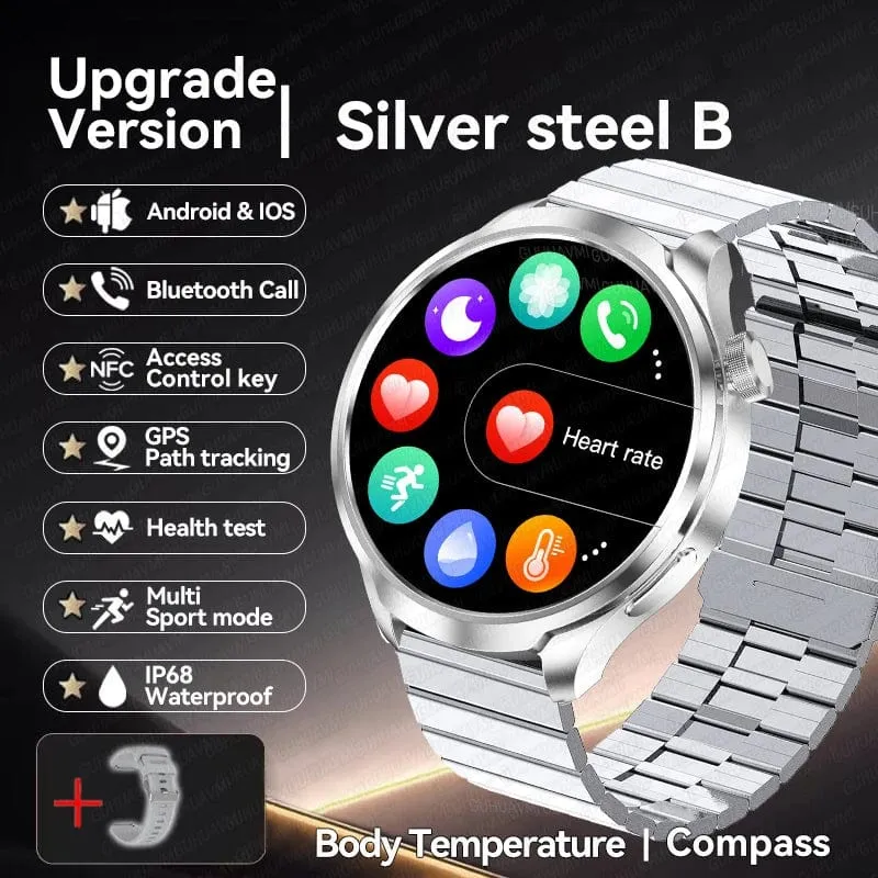 2024 Neu für Huawei Outdoor Sports Smart Watch Männer AMOLED-Bildschirm NFC GPS Kompass Herzfrequenz Wasserdichte Bluetooth-Anruf-SmartWatch