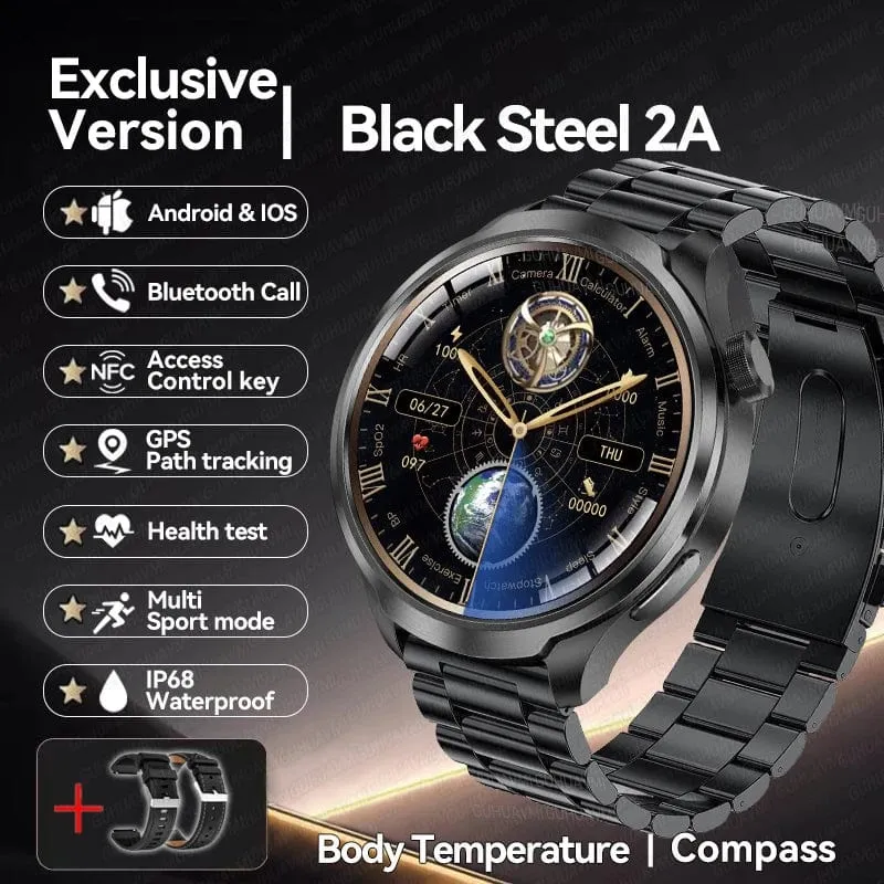 2024 Neu für Huawei Outdoor Sports Smart Watch Männer AMOLED-Bildschirm NFC GPS Kompass Herzfrequenz Wasserdichte Bluetooth-Anruf-SmartWatch