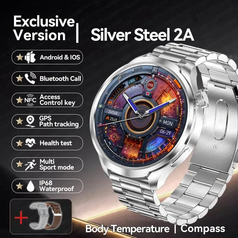 2024 Neu für Huawei Outdoor Sports Smart Watch Männer AMOLED-Bildschirm NFC GPS Kompass Herzfrequenz Wasserdichte Bluetooth-Anruf-SmartWatch