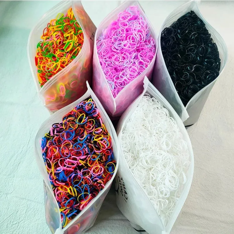 500/1000/2000 Stück Mädchen Bunte Einweg-Haargummis aus Gummiband Stirnband Kinder Pferdeschwanzhalter Bänder Kinder Haarschmuck