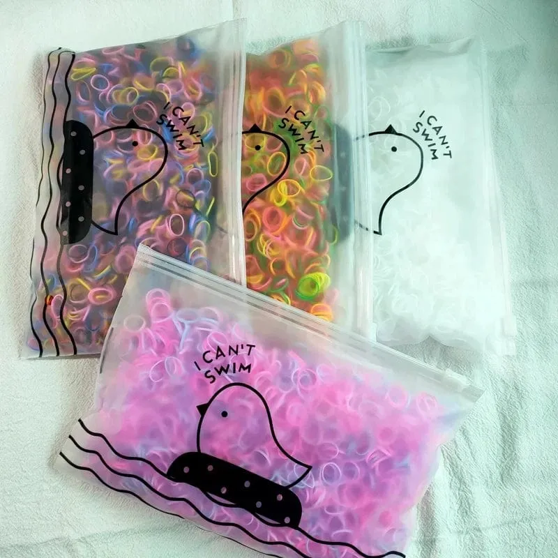500/1000/2000 Stück Mädchen Bunte Einweg-Haargummis aus Gummiband Stirnband Kinder Pferdeschwanzhalter Bänder Kinder Haarschmuck