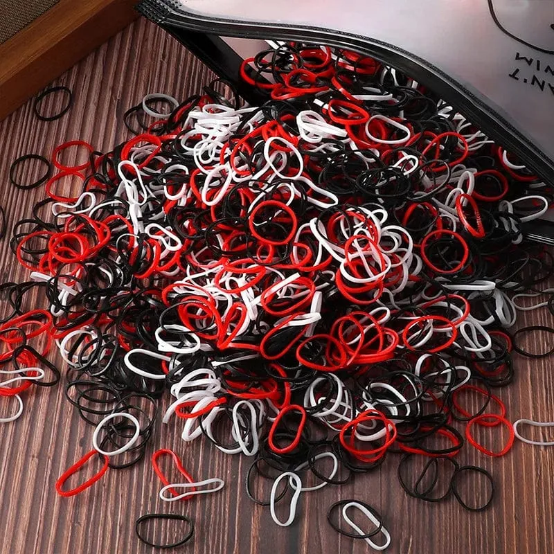 500/1000/2000 Stück Mädchen Bunte Einweg-Haargummis aus Gummiband Stirnband Kinder Pferdeschwanzhalter Bänder Kinder Haarschmuck
