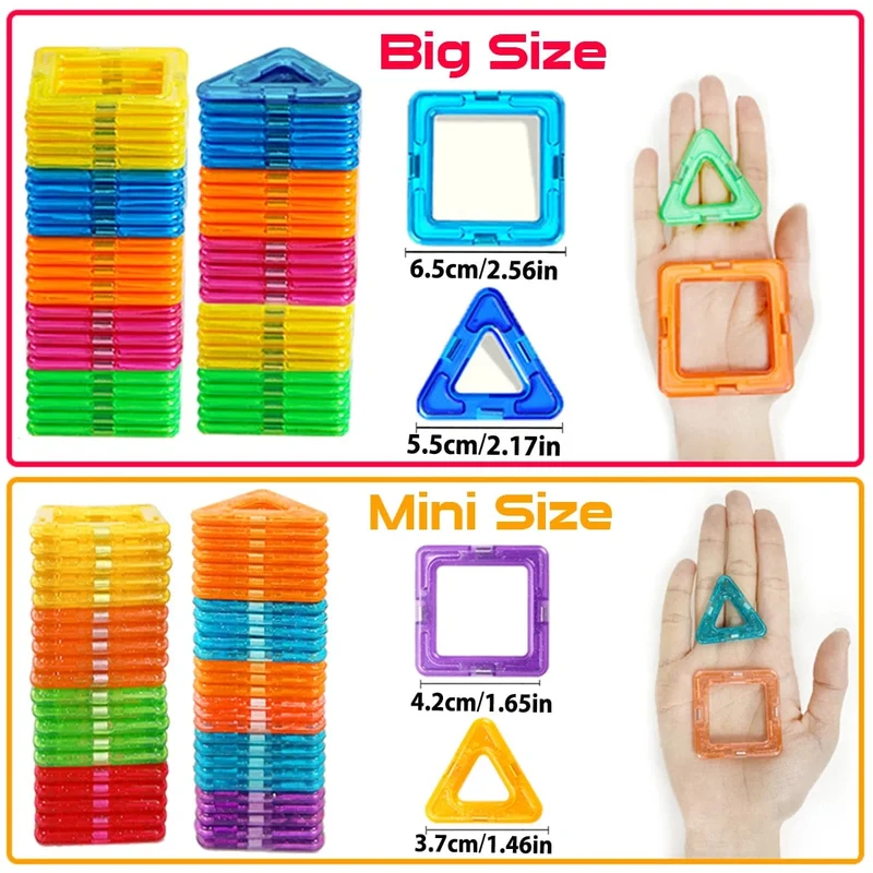 Magnetische Bausteine ​​in Groß- und Minigröße, DIY-Magnetspielzeug für Kinder, Designer-Baukasten, Geschenke für Kinderspielzeug