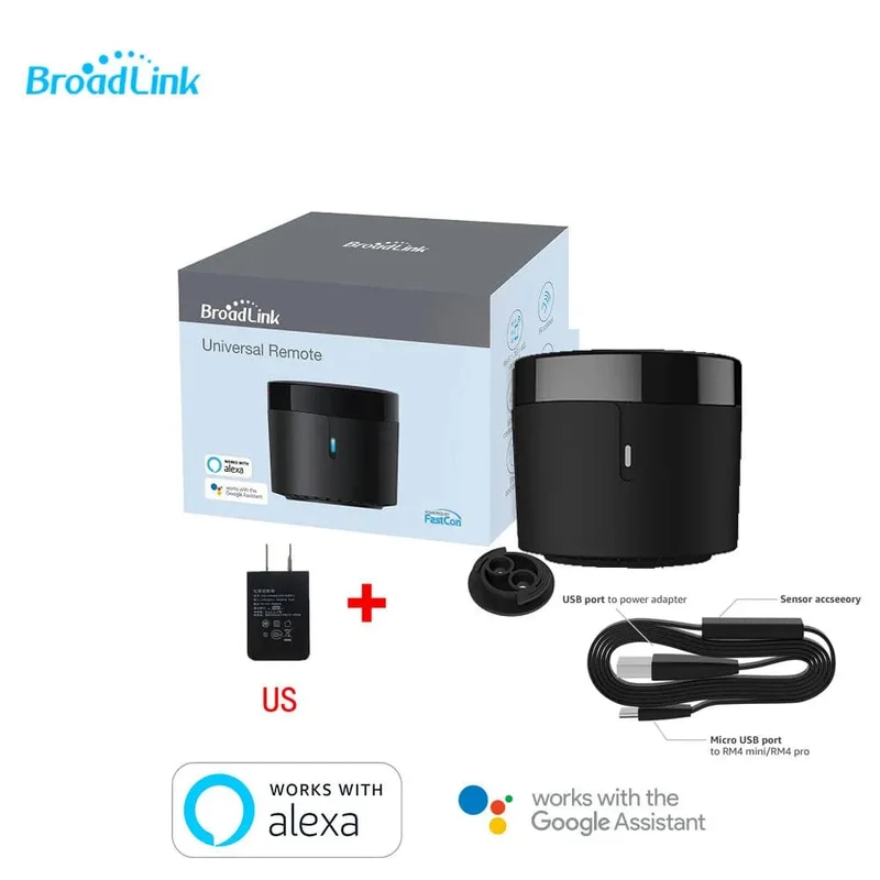 Broadlink RM4 MINI IR-Fernbedienung Klimaanlage TV Set-Top-Box Temperatur Feuchtigkeitssensor HTS2 mit Alexa