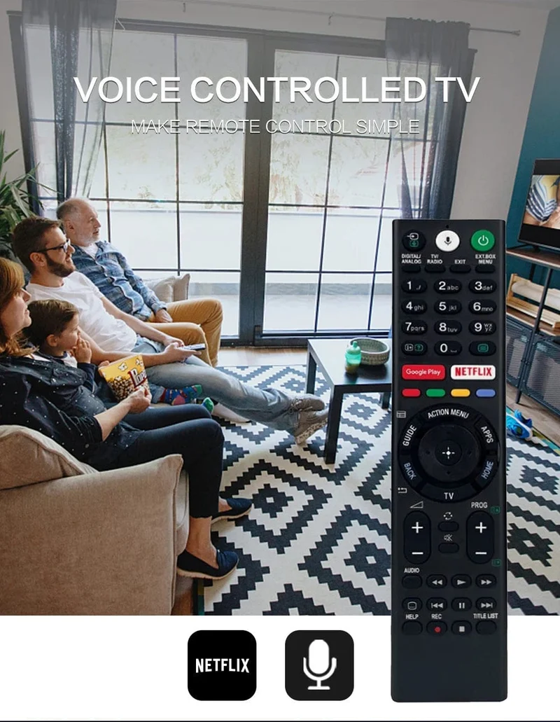 RMF-TX300E RMF-TX310E Ersatz-Sprachfernbedienung für die Bravia-Serie für Sony 4K Ultra HD Smart LED-Fernseher RMF-TX310U