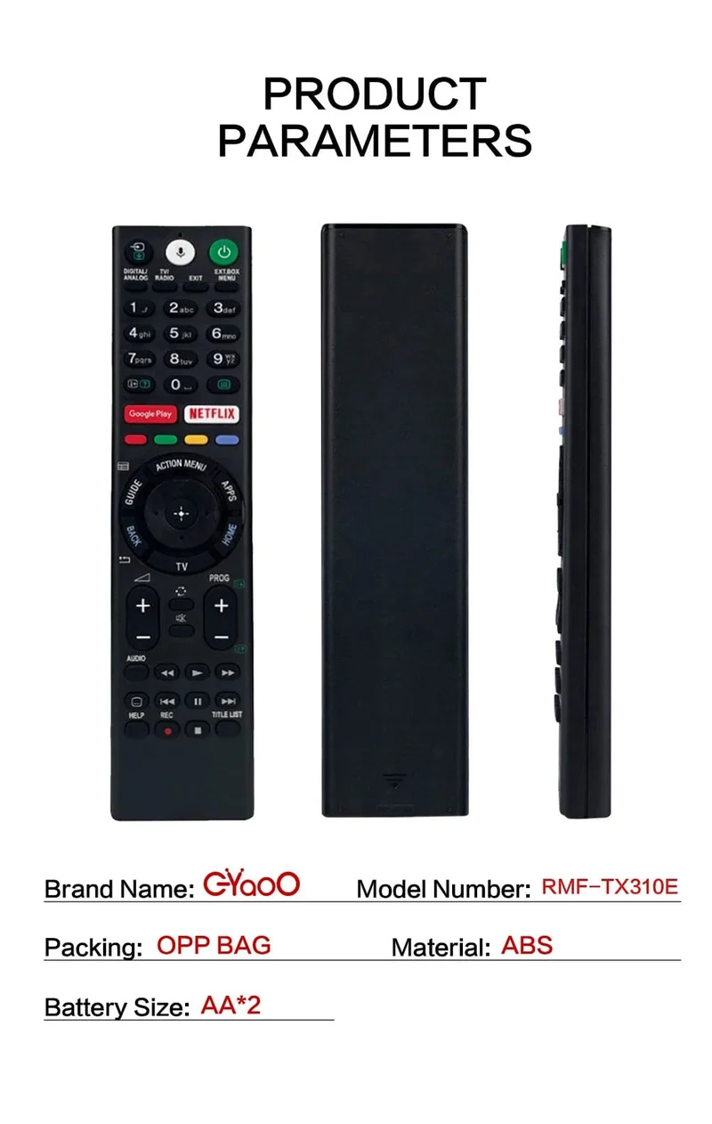 RMF-TX300E RMF-TX310E Ersatz-Sprachfernbedienung für die Bravia-Serie für Sony 4K Ultra HD Smart LED-Fernseher RMF-TX310U
